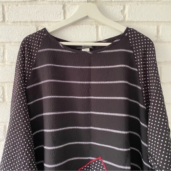 Moonlight Y&S Fashion Design Artsy Blouse Button Back Top Lagenlook Size Large - Picture 2 of 9